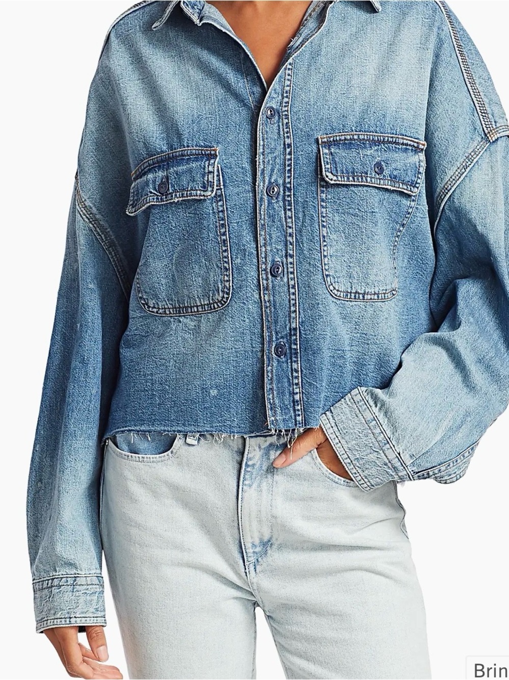 R13 Light Wash Oversized Denim Jacket - Picture 2 of 11